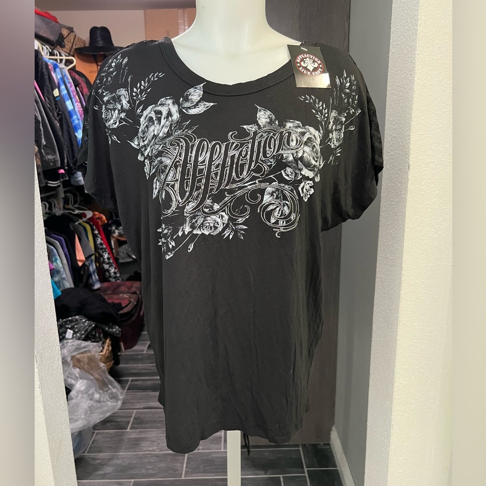 NWT Affliction Julia Rose Sleeveless Dolman Top